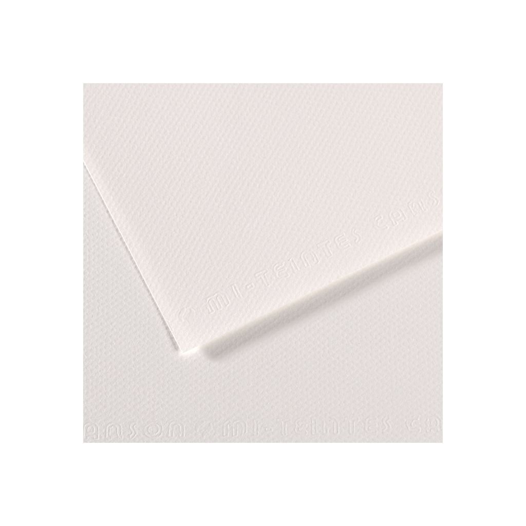 Canson Mi-Teintes Pastel Paper - 50 cm x 65 cm or 19.68'' x 25.59'' - White (335) - Honeycomb + Fine Grain 160 GSM - Pack of 25 Sheets