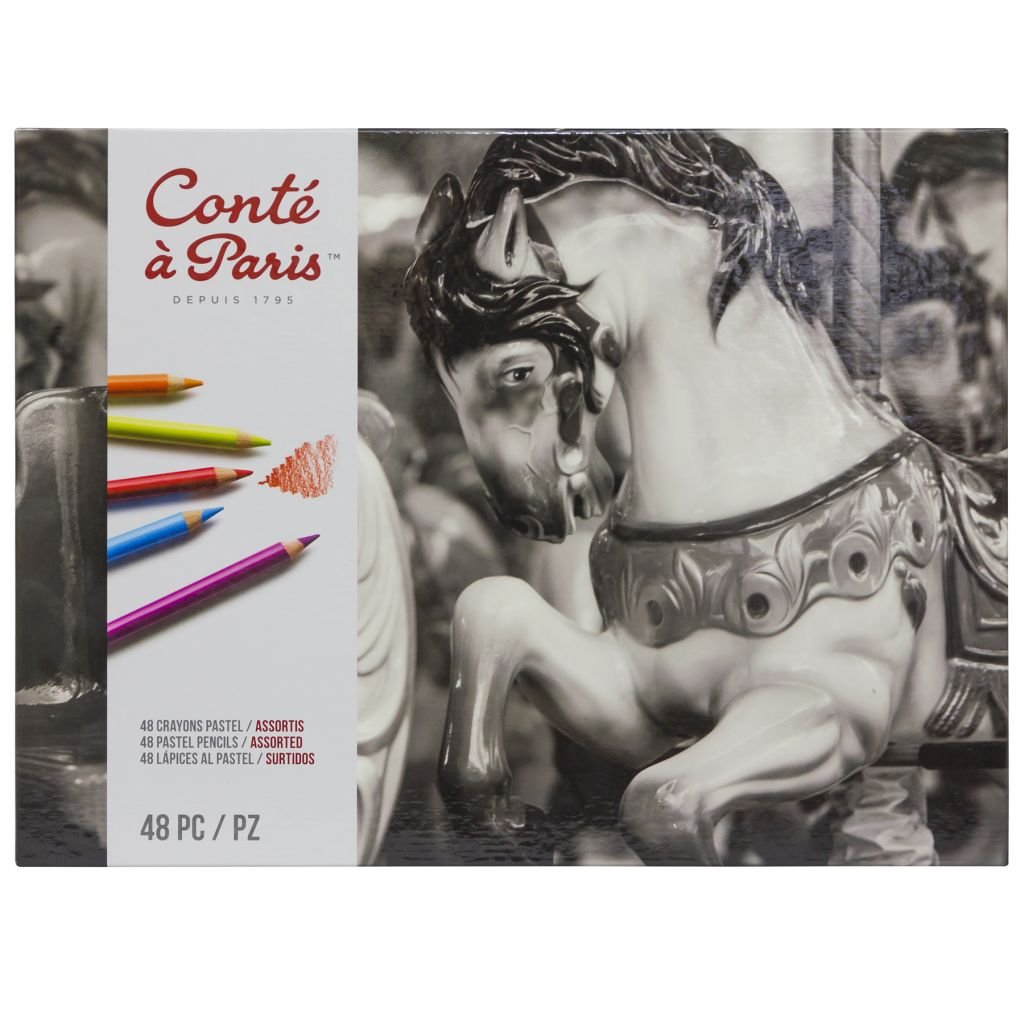 Conte a' Paris Pastel Pencil - Set of 48 - Card Box - Assorted