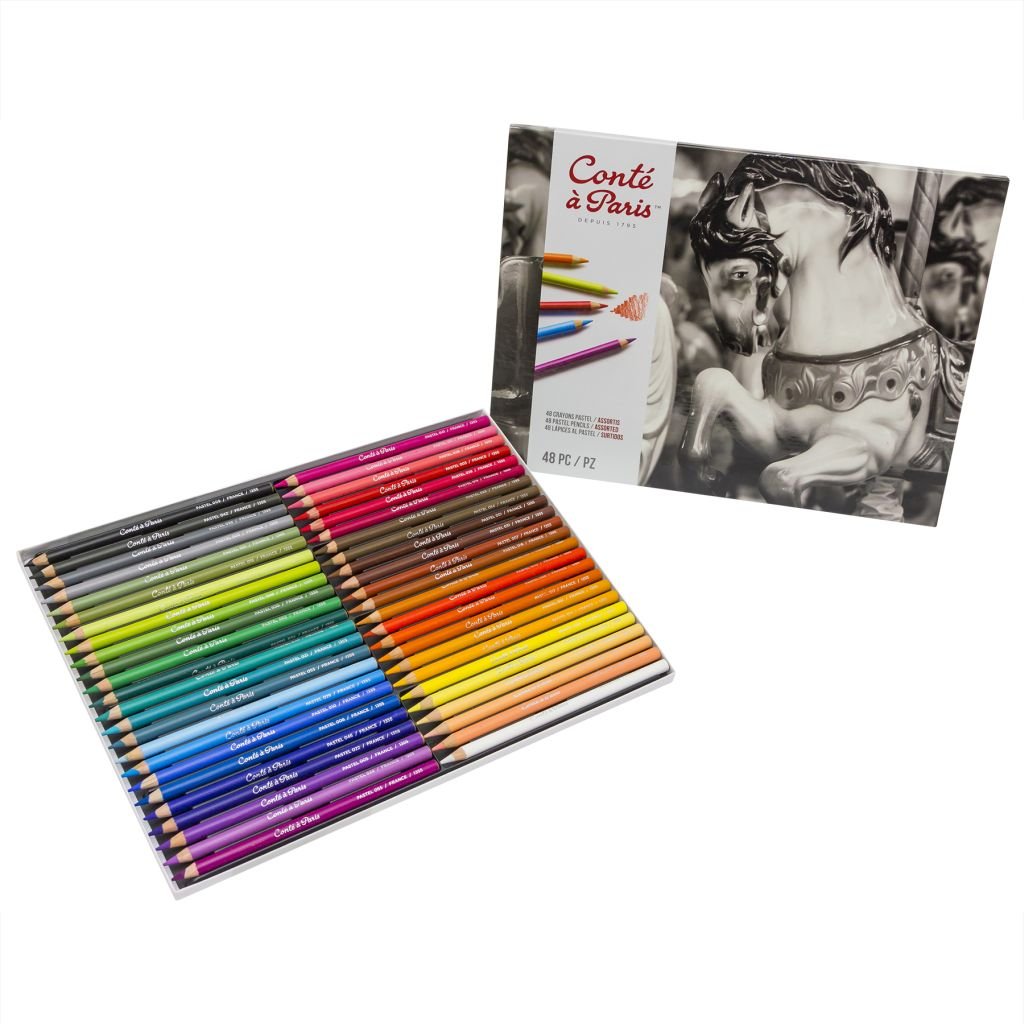 Conte a' Paris Pastel Pencil - Set of 48 - Card Box - Assorted