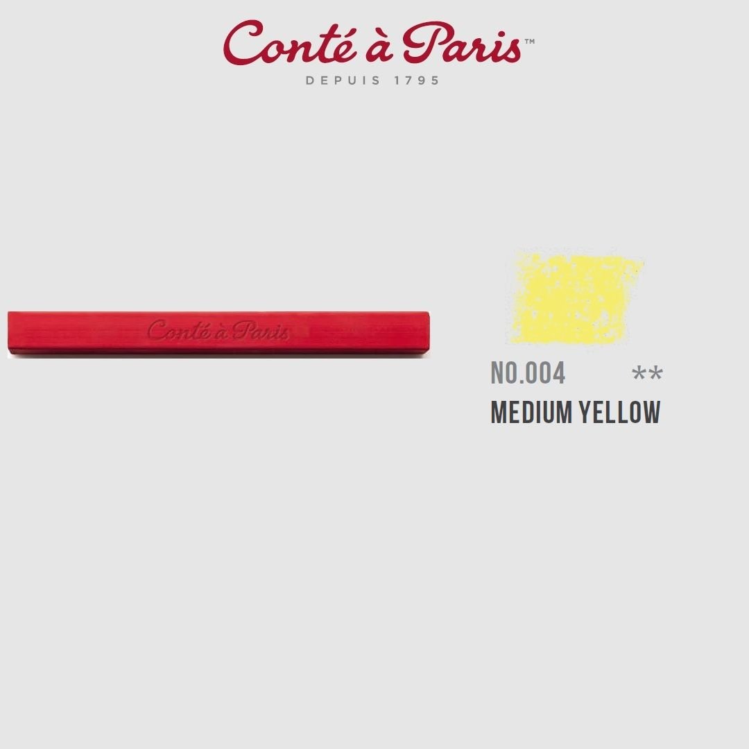 Conte a' Paris Colour Carres Crayons - Yellow Medium (004)