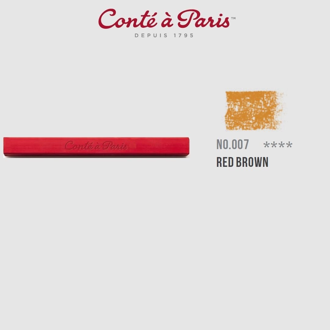Conte a' Paris Colour Carres Crayons - Red Brown (007)
