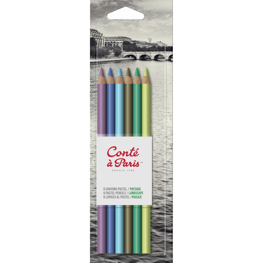 Conte a' Paris Pastel Pencil - Set of 6 - Landscape Colours - Blister Pack