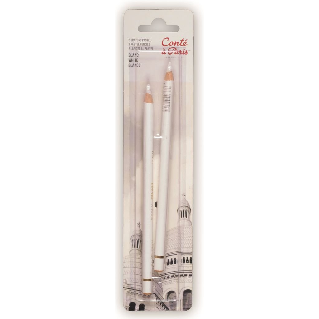 Conte a' Paris Pastel Pencil - White - Blister Pack 2 Pencils