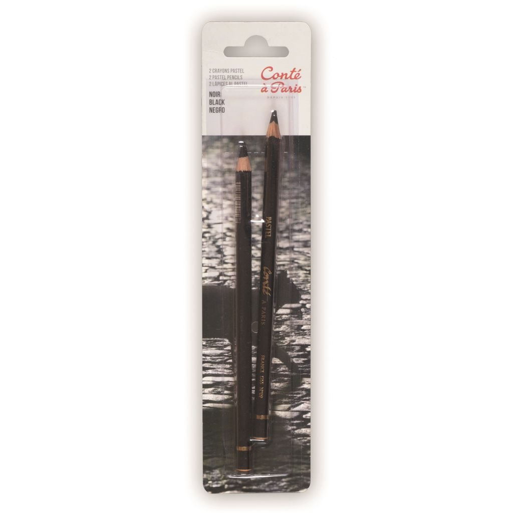 Conte a' Paris Pastel Pencil - Black - Blister Pack 2 Pencils