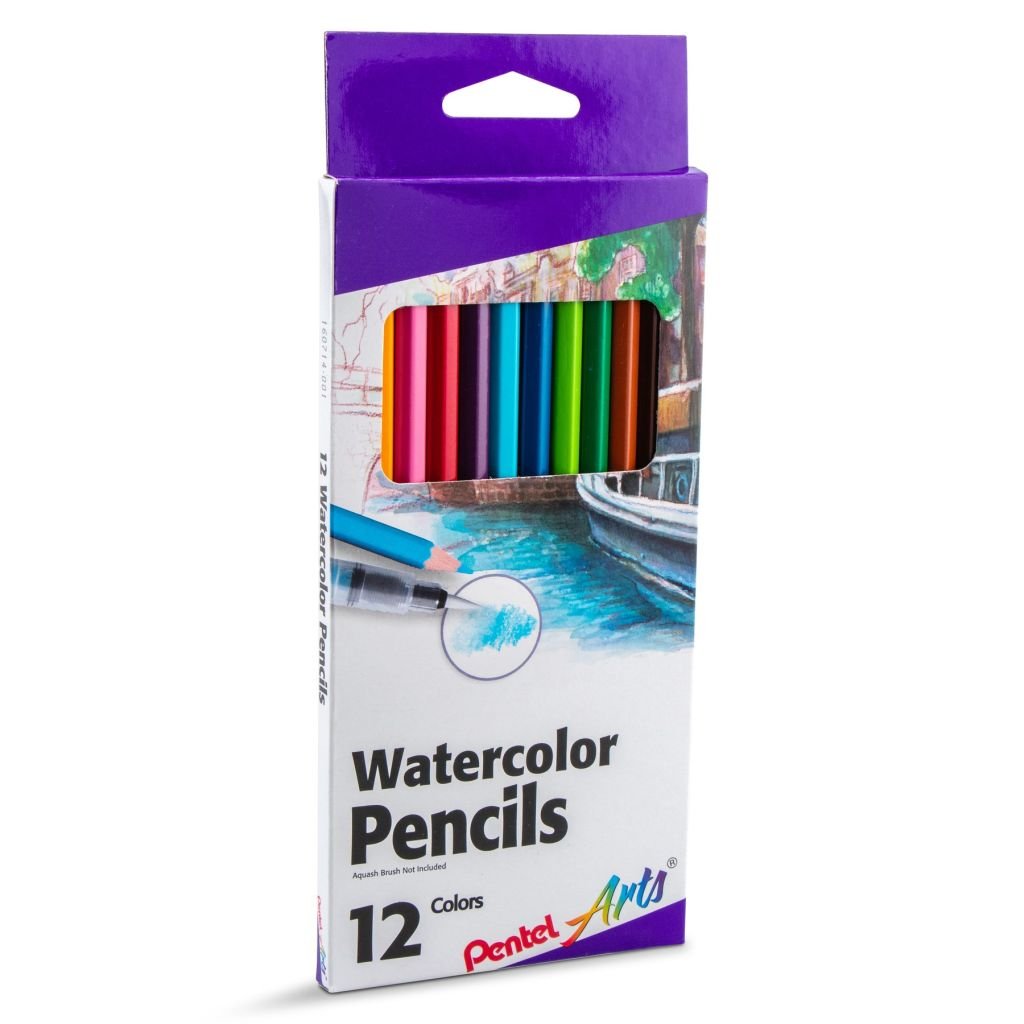 Pentel Arts Watercolour Pencil Set - 12 Assorted Colours