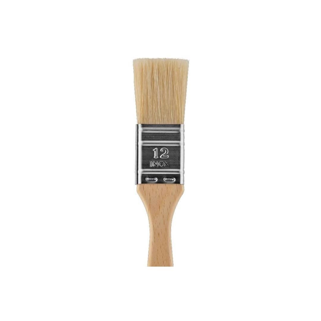 Escoda Clasico White Chungking Hog Bristle Brush - Series 2360 - Mottler Single Thickness - Matt-Varnished Wooden Paintbrush-Style Handle - Size: 12