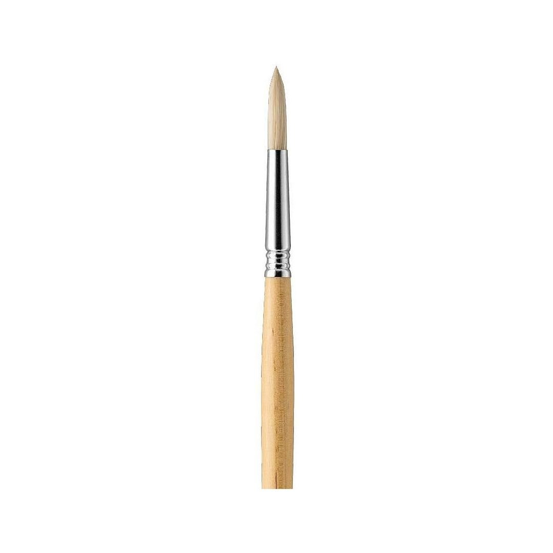Escoda Clasico White Chungking Hog Bristle Brush - Series 5131 - Round Pointed - Long Handle - Size: 14
