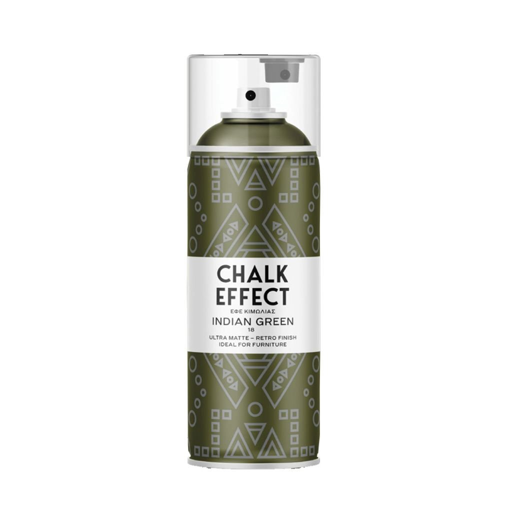 Cosmos Chalk Effect Acrylic Paint - Ultra Matte Retro Finish - 400 ML Can - Indian Green (N18)