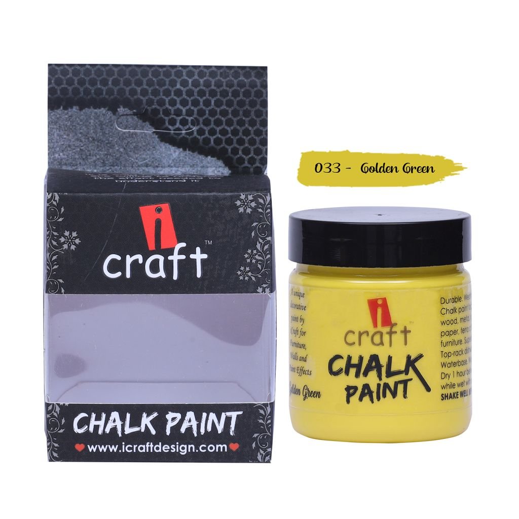 iCraft Chalk Paint Golden Green - Jar of 100 ML