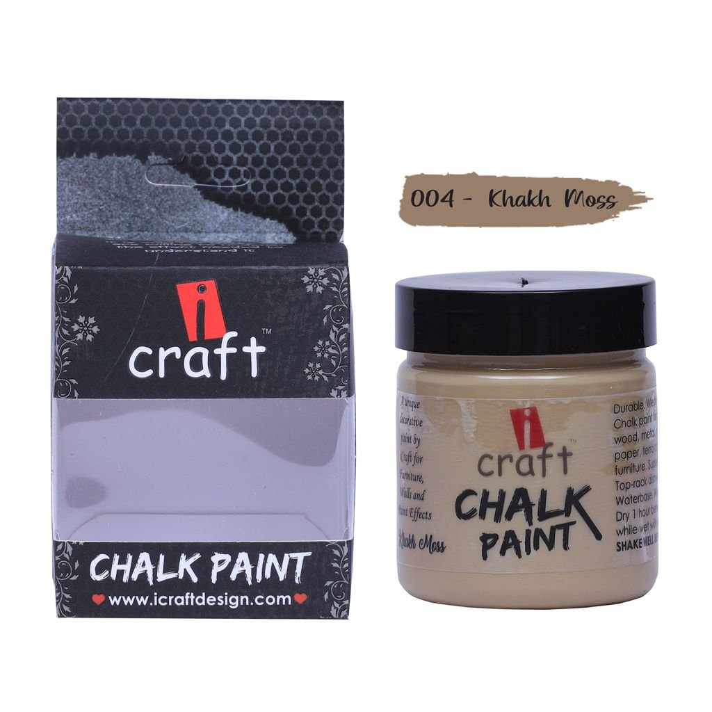 iCraft Chalk Paint Khakh Moss - Jar of 100 ML