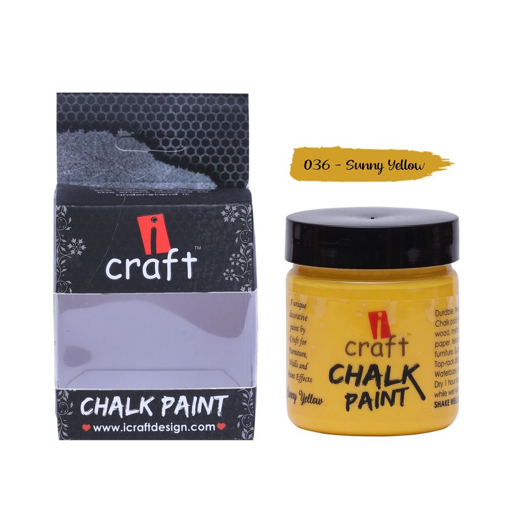 iCraft Chalk Paint Sunny Yellow - Jar of 100 ML