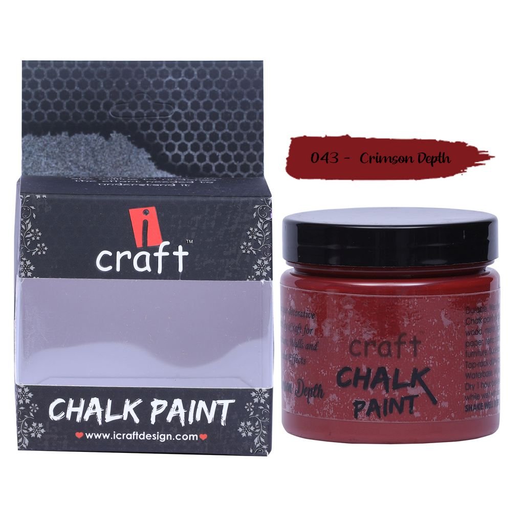 iCraft Chalk Paint Crimson Depth - Jar of 250 ML