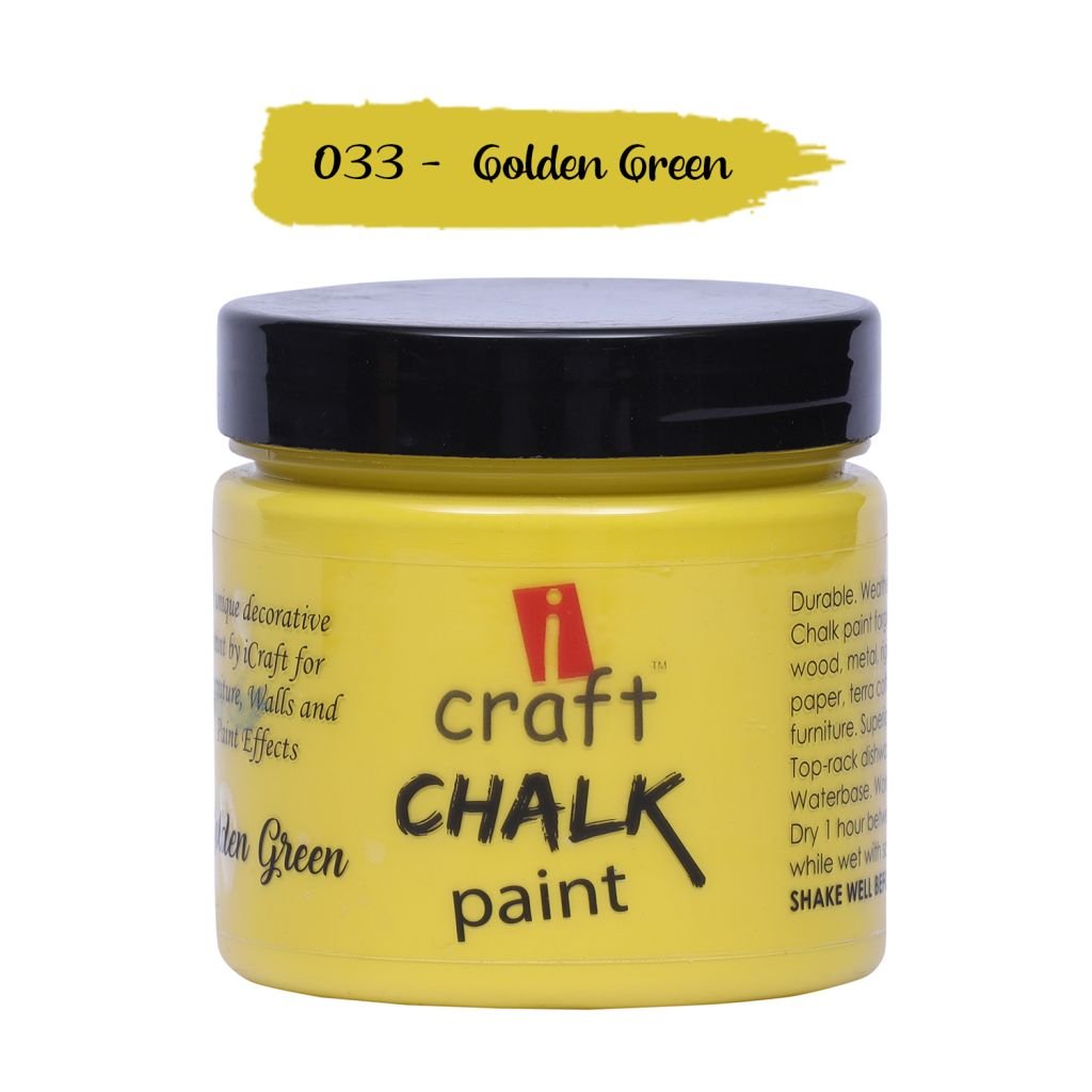 iCraft Chalk Paint Golden Green - Jar of 250 ML