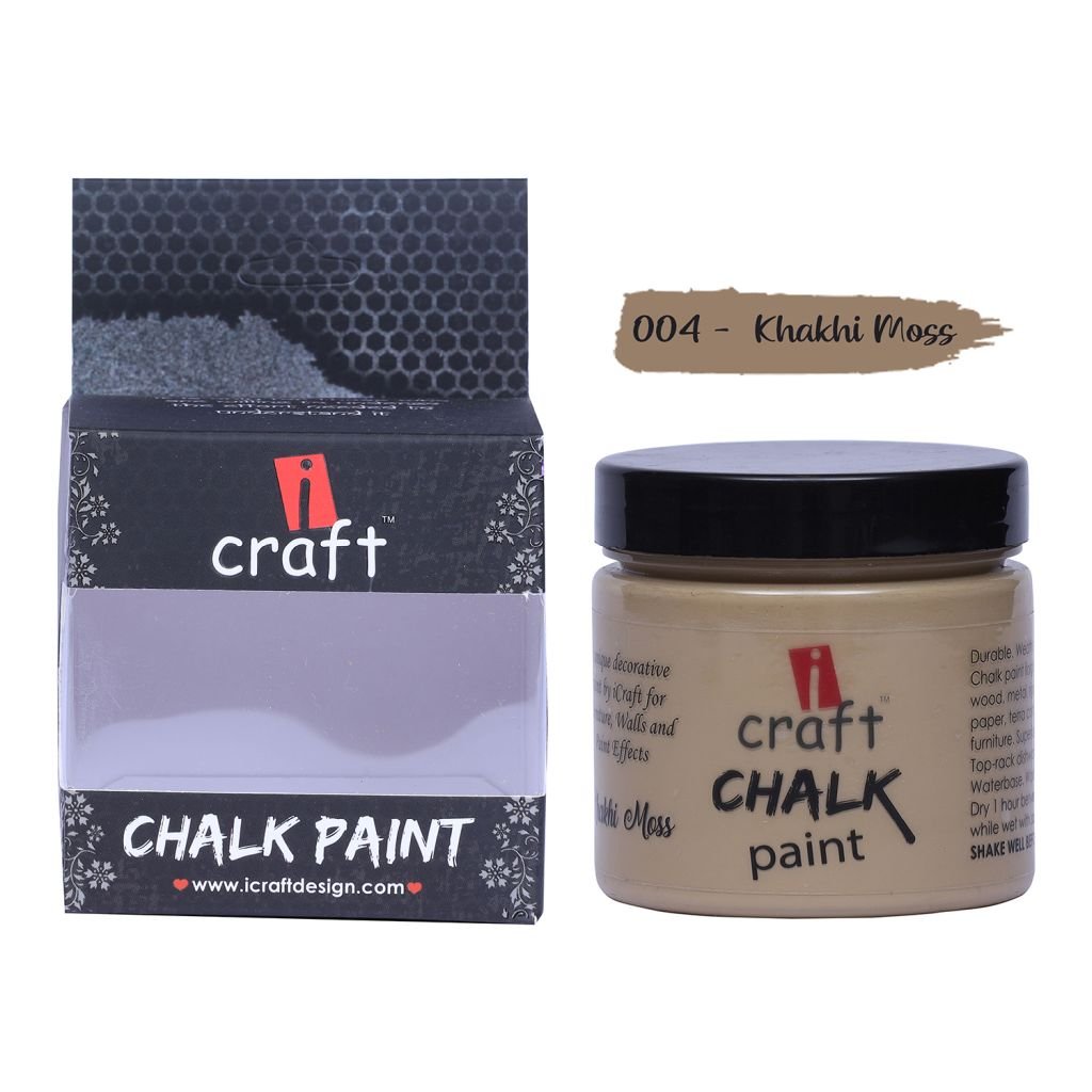 iCraft Chalk Paint Khakh Moss - Jar of 250 ML