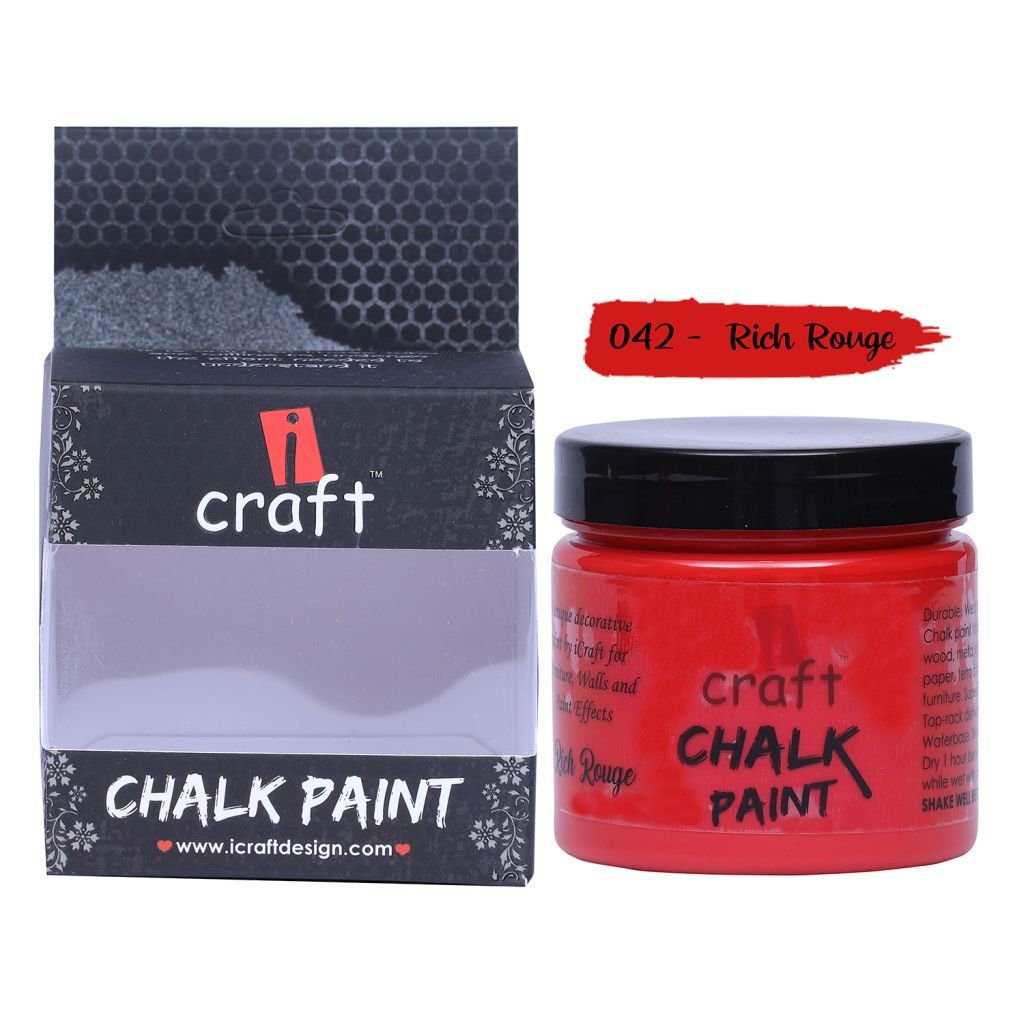 iCraft Chalk Paint Rich Rouge - Jar of 250 ML