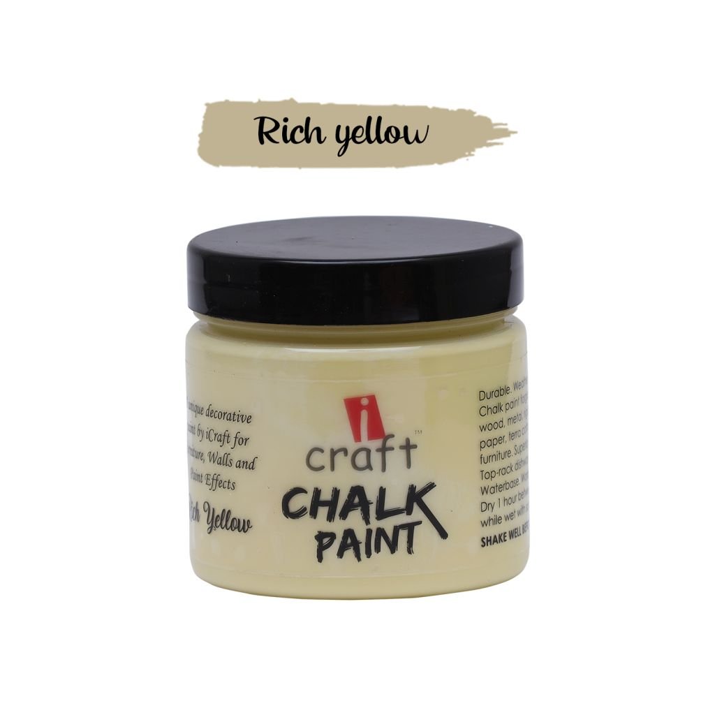 iCraft Chalk Paint Rich Yellow - Jar of 250 ML