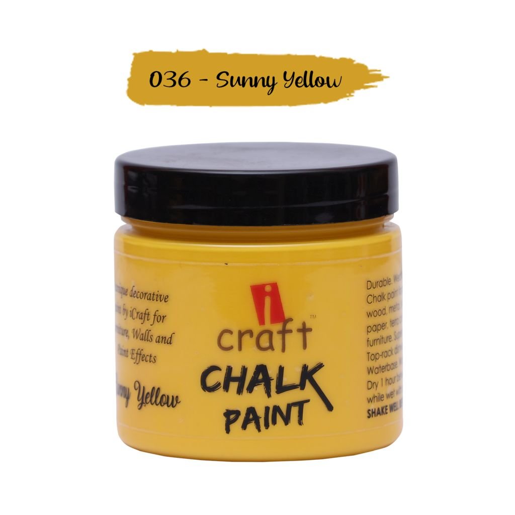 iCraft Chalk Paint Sunny Yellow - Jar of 250 ML
