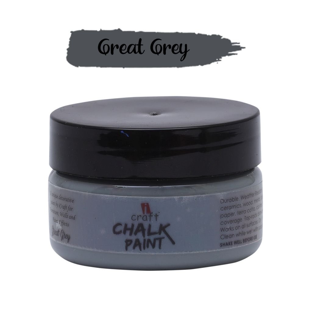 iCraft Chalk Paint Great Gray - Jar of 50 ML