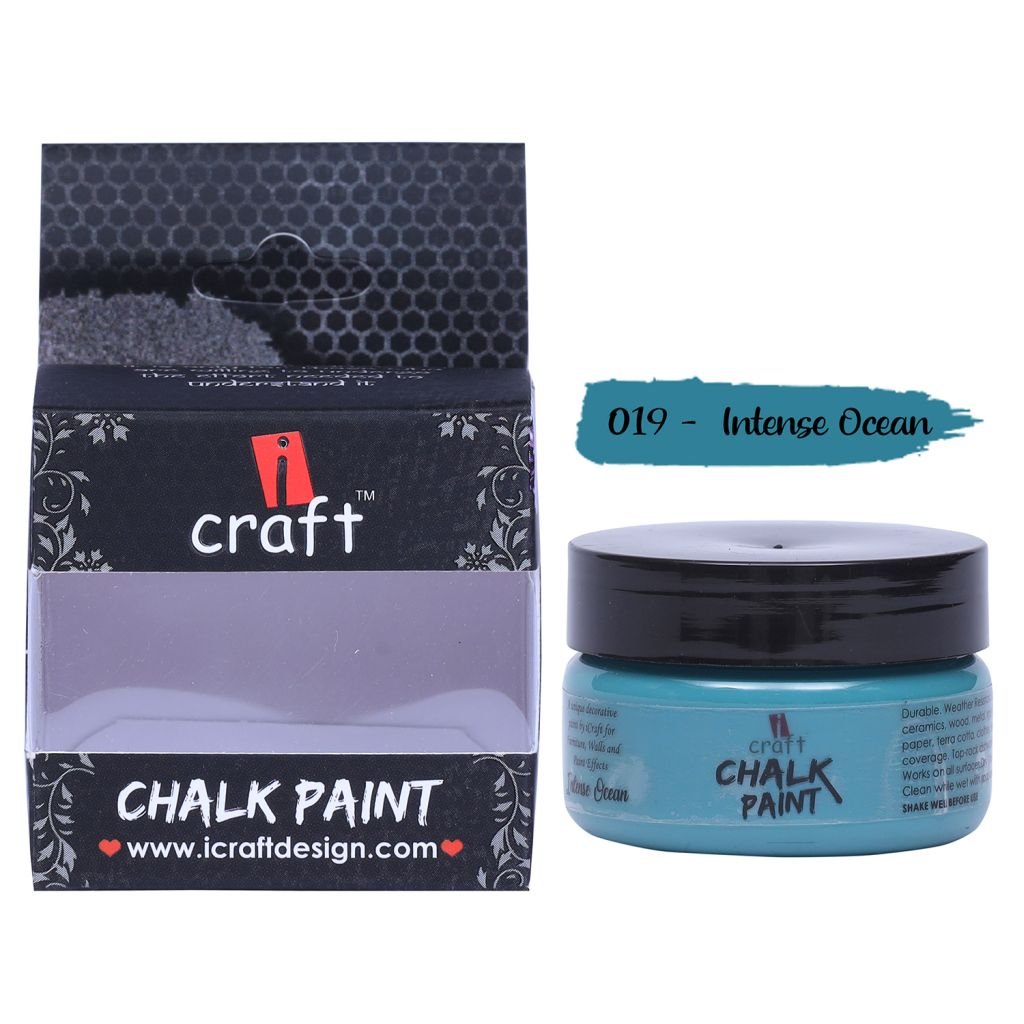 iCraft Chalk Paint Intense Ocean - Jar of 50 ML