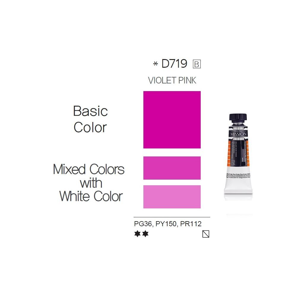 Mijello Mission White Class Hybrid Designers Gouache - Violet Pink (719) - 15 ML