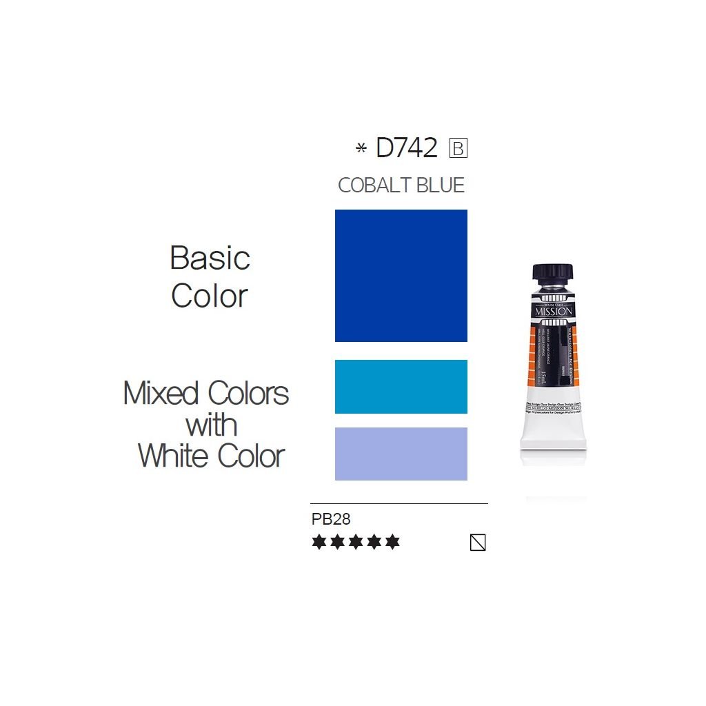 Mijello Mission White Class Hybrid Designers Gouache - Cobalt Blue (742) - 15 ML