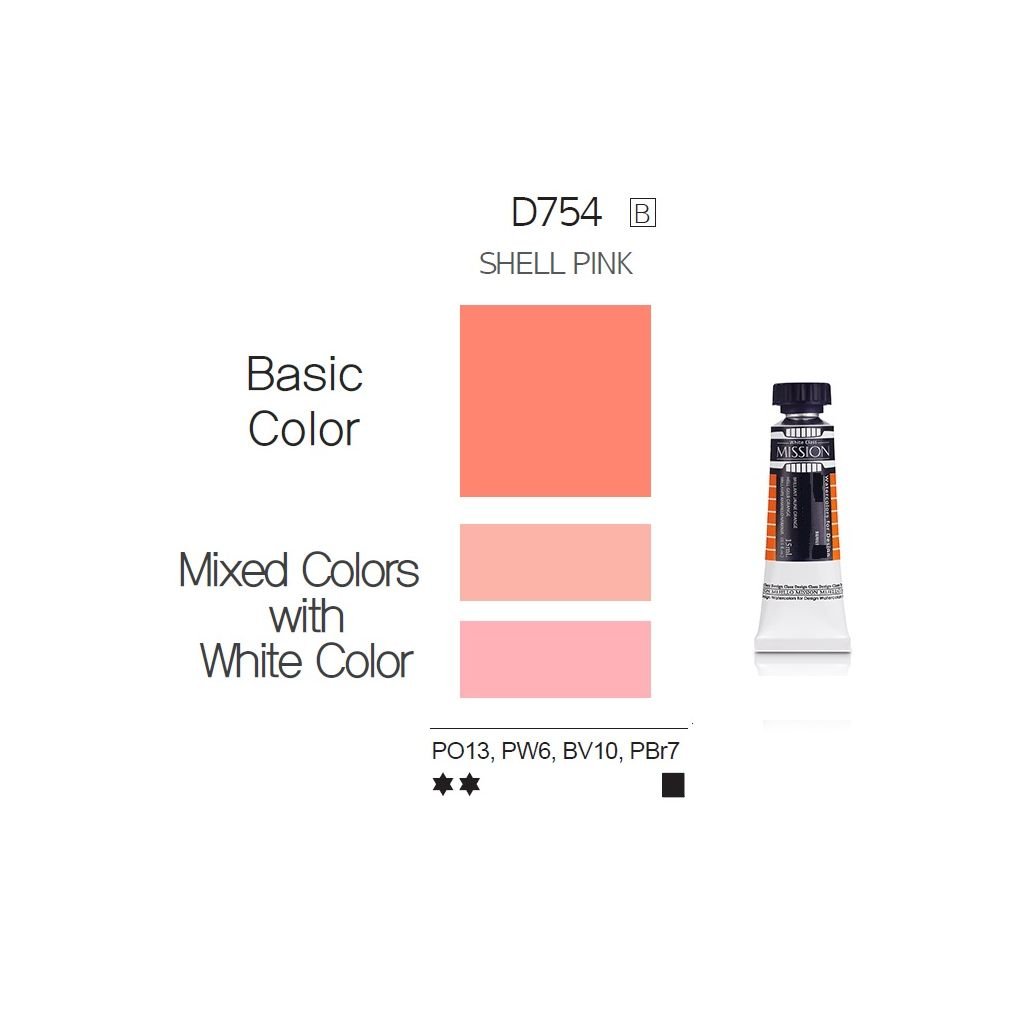 Mijello Mission White Class Hybrid Designers Gouache - Shell Pink (754) - 15 ML