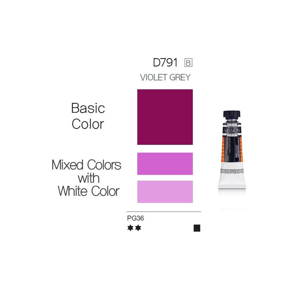 Mijello Mission White Class Hybrid Designers Gouache - Violet Grey (791) - 15 ML