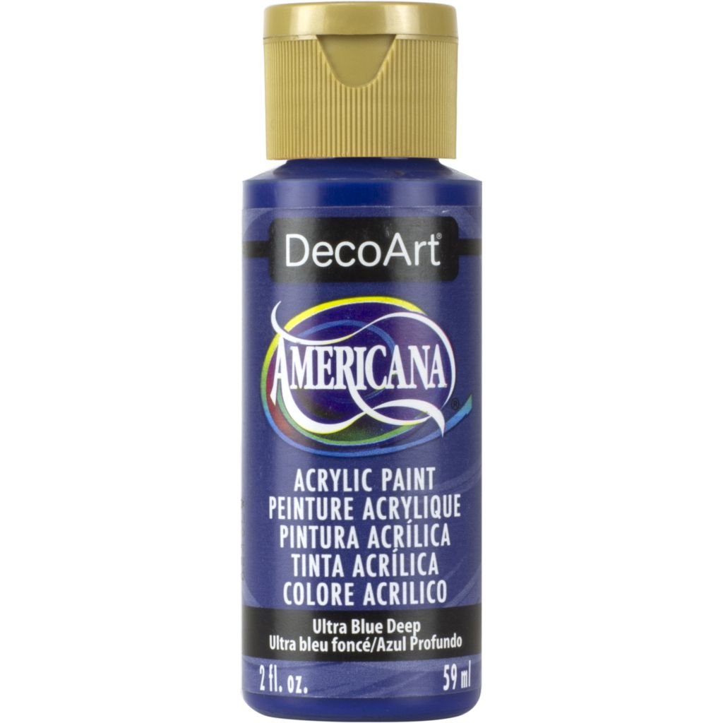 DecoArt Americana Matte Acrylic Paint - 59 ML (2 Oz) Bottle - Ultra Blue Deep (100)