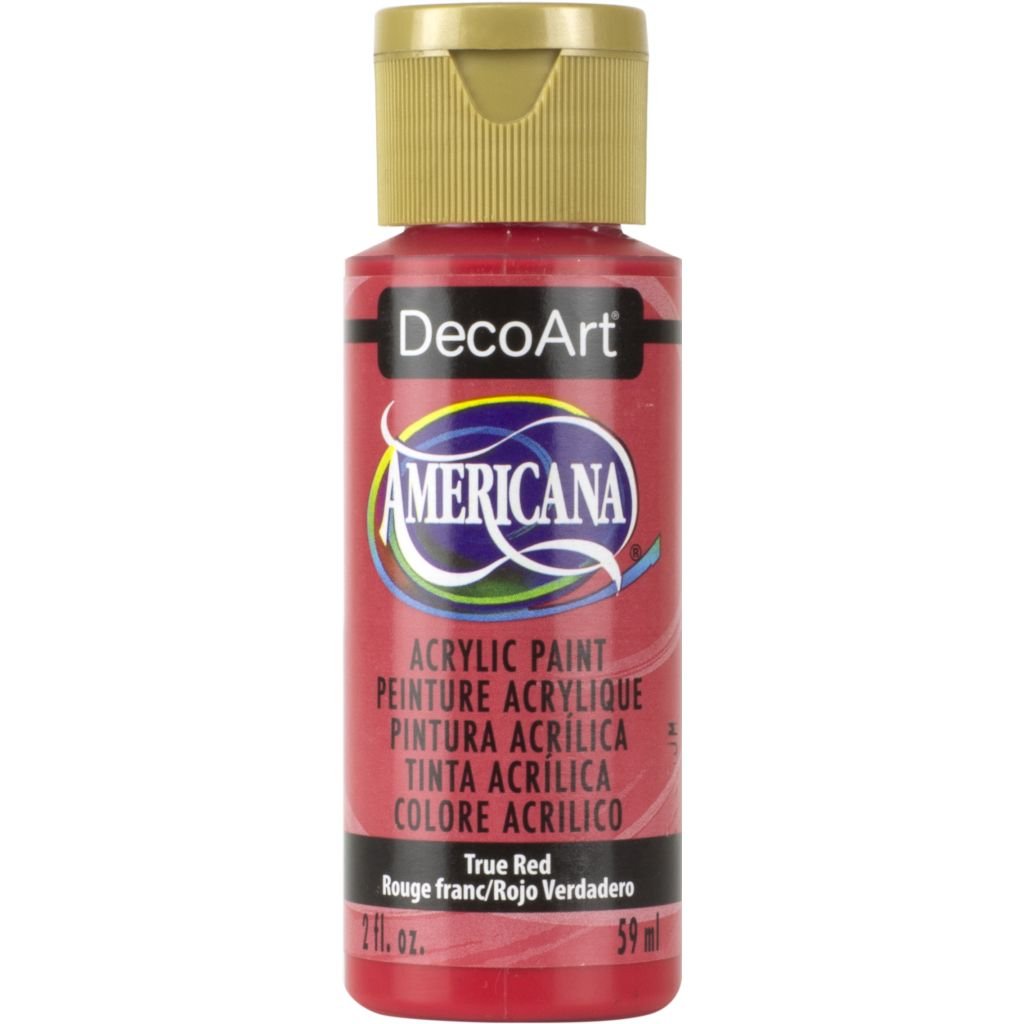 DecoArt Americana Matte Acrylic Paint - 59 ML (2 Oz) Bottle - True Red (129)