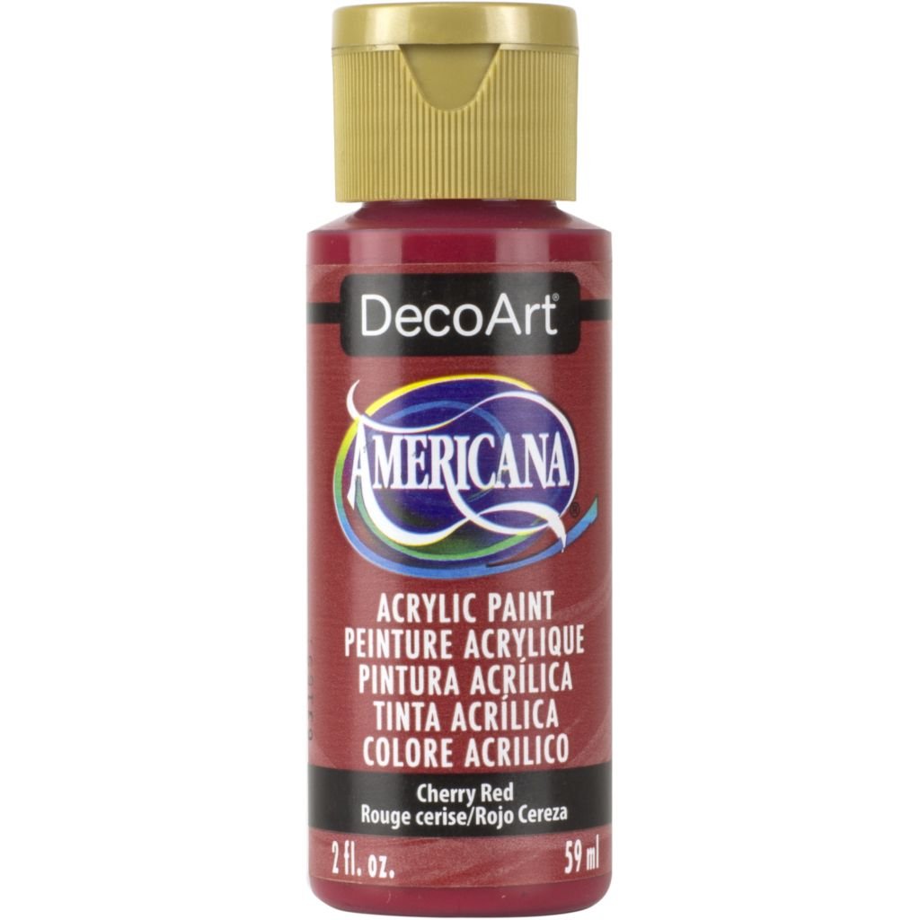 DecoArt Americana Matte Acrylic Paint - 59 ML (2 Oz) Bottle - Cherry Red (159)