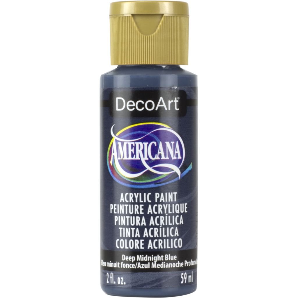 DecoArt Americana Matte Acrylic Paint - 59 ML (2 Oz) Bottle - Deep Midnight Blue (166)