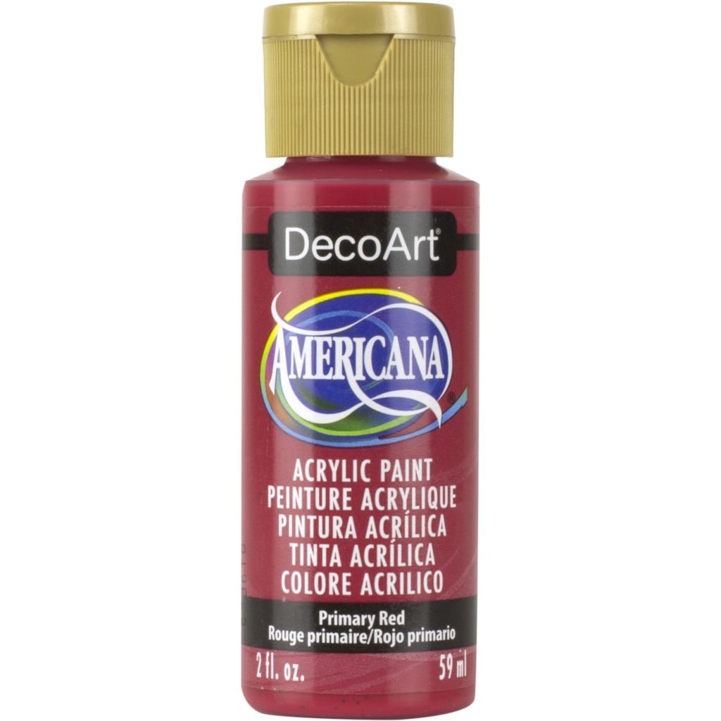DecoArt Americana Matte Acrylic Paint - 59 ML (2 Oz) Bottle - Primary Red (199)