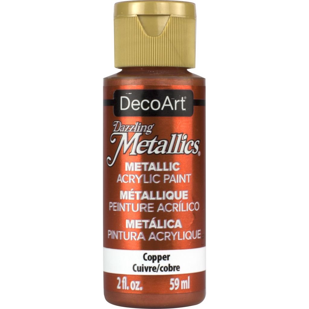 DecoArt Dazzling Metallics - Acrylic Craft Paint - 59 ML (2 Oz) Bottle - Copper (205)
