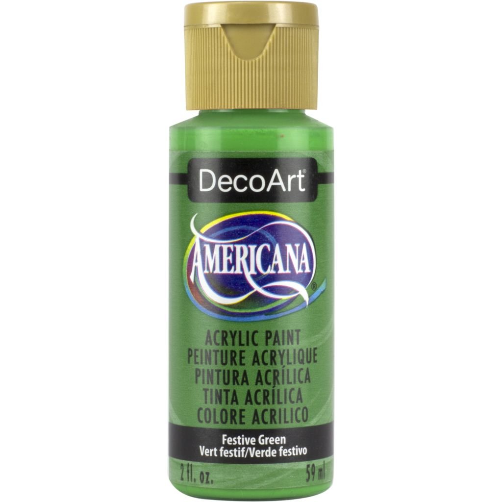 DecoArt Americana Matte Acrylic Paint - 59 ML (2 Oz) Bottle - Festive Green (230)
