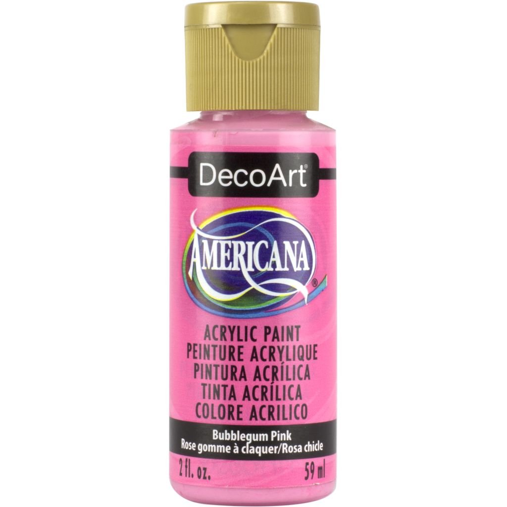 DecoArt Americana Matte Acrylic Paint - 59 ML (2 Oz) Bottle - Bubblegum Pink (250)