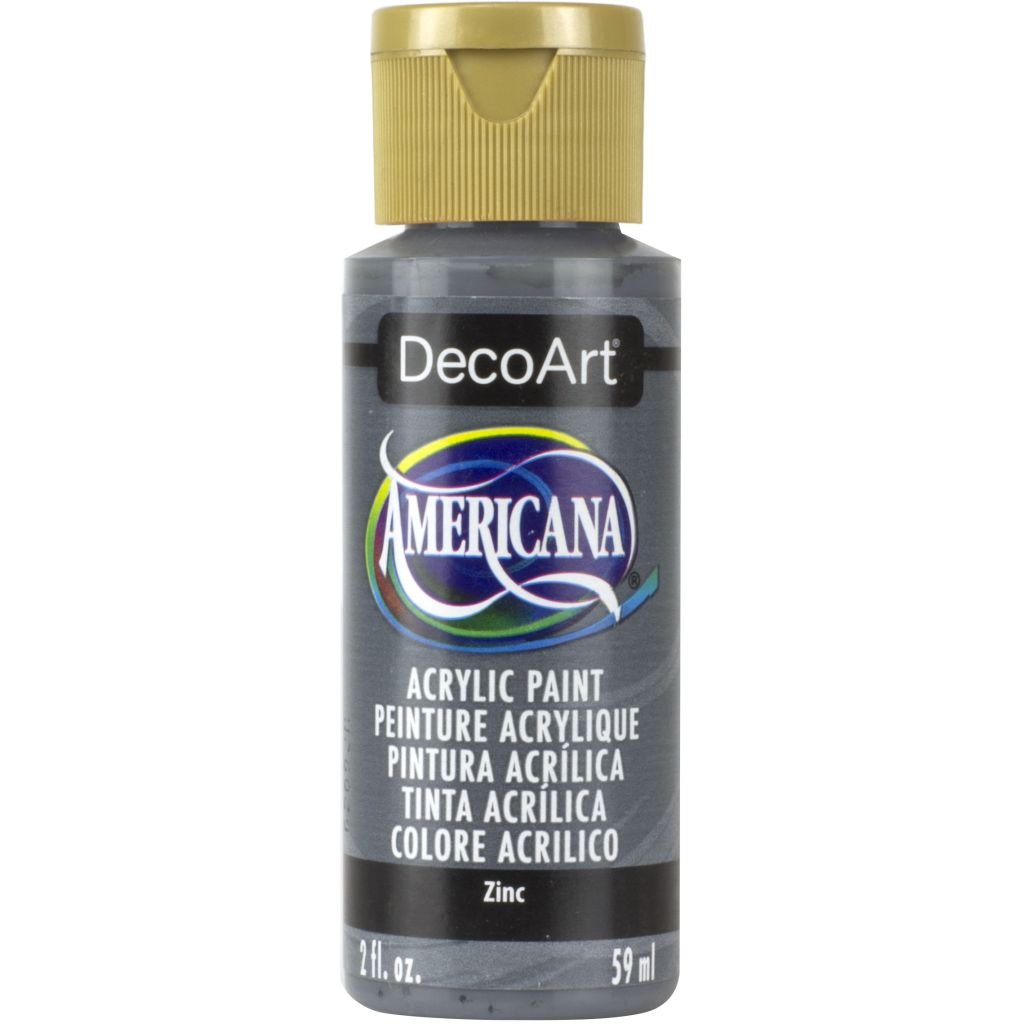 DecoArt Americana Matte Acrylic Paint - 59 ML (2 Oz) Bottle - Zinc (304)