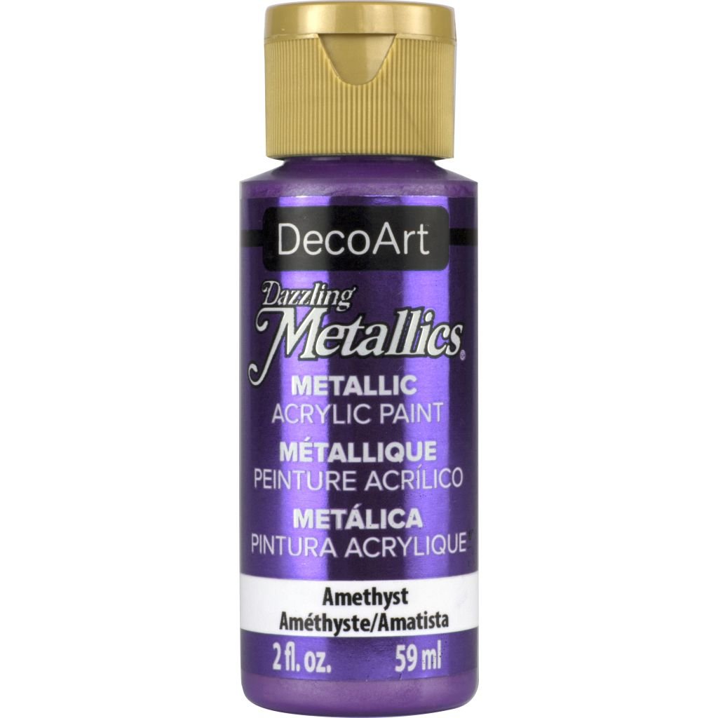 DecoArt Dazzling Metallics - Acrylic Craft Paint - 59 ML (2 Oz) Bottle - Amethyst (321)