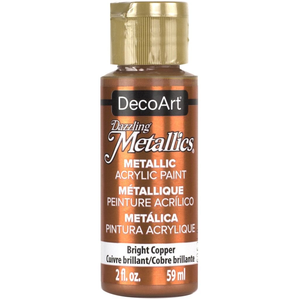 DecoArt Dazzling Metallics - Acrylic Craft Paint - 59 ML (2 Oz) Bottle - Bright Copper (337)