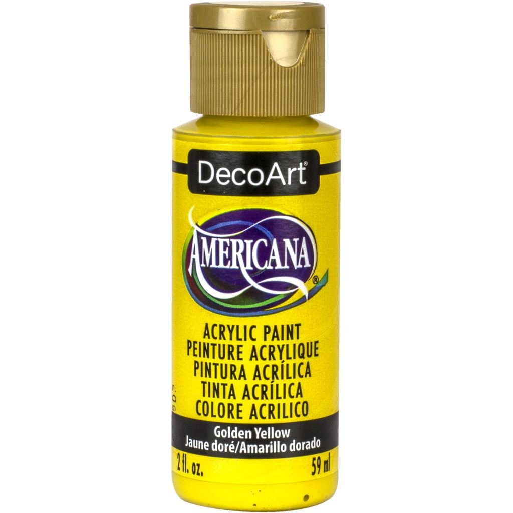 DecoArt Americana Matte Acrylic Paint - 59 ML (2 Oz) Bottle - Golden Yellow (371)