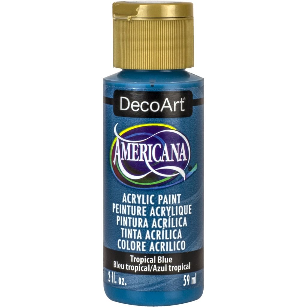 DecoArt Americana Matte Acrylic Paint - 59 ML (2 Oz) Bottle - Tropical Blue  (375)