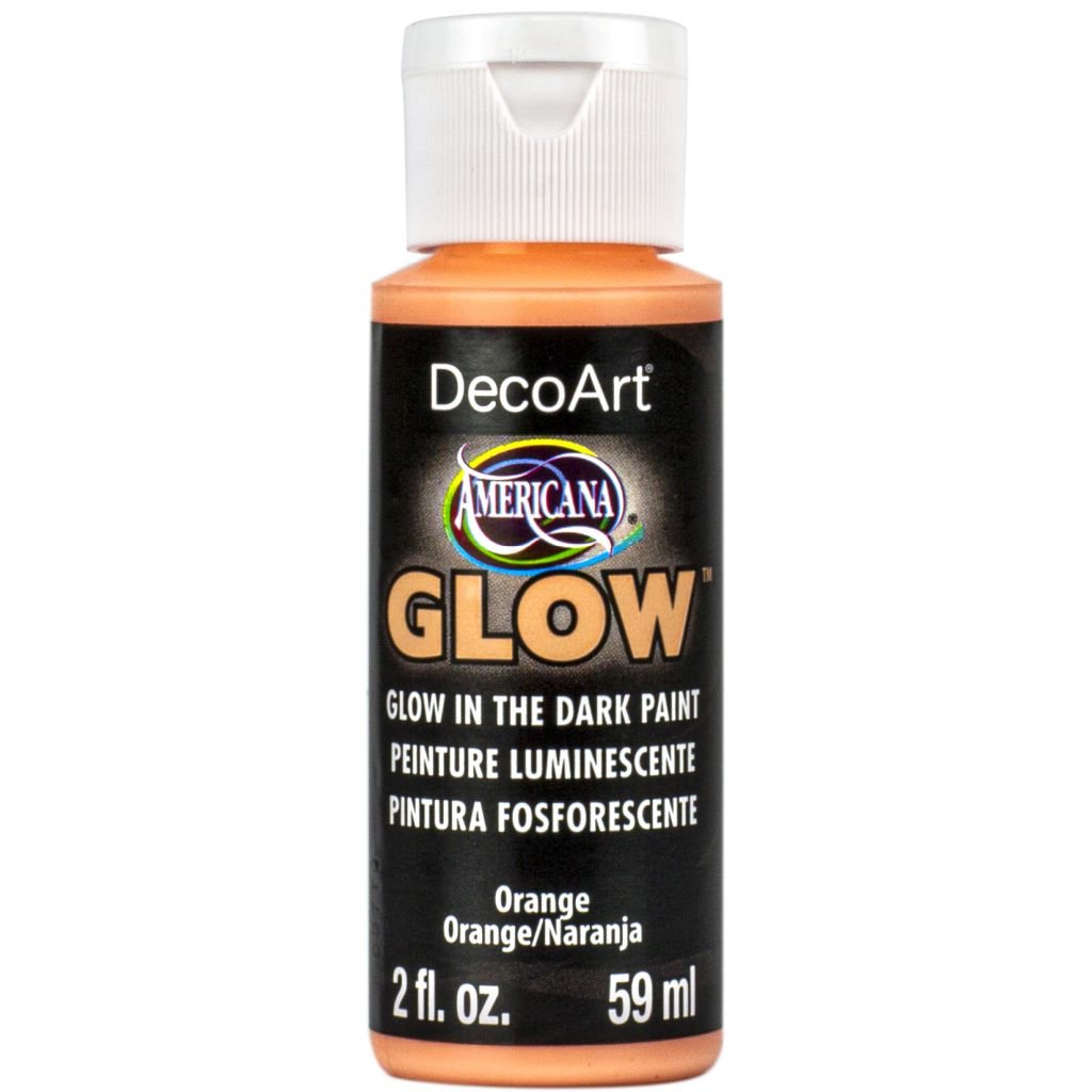 DecoArt Americana Glow in a Dark Paint - 59 ML (2 Oz) Bottle - Orange (379)