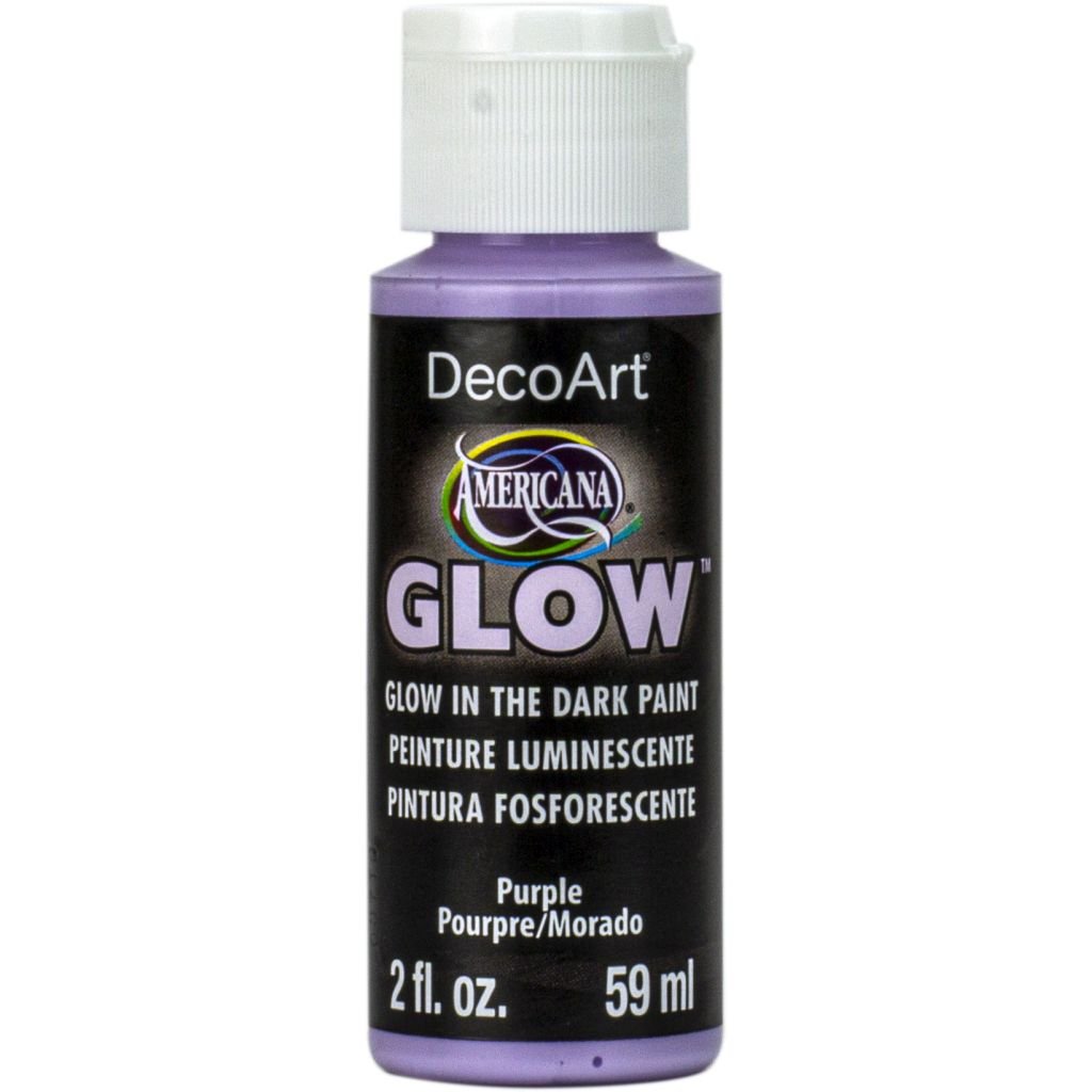 DecoArt Americana Glow in a Dark Paint - 59 ML (2 Oz) Bottle - Purple (383)