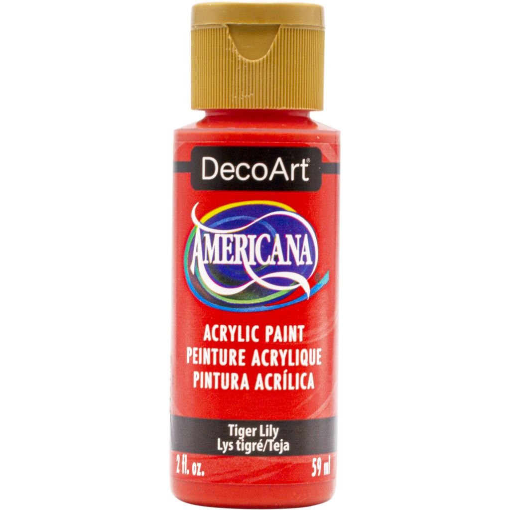 DecoArt Americana Matte Acrylic Paint - 59 ML (2 Oz) Bottle - Tiger Lily (415)