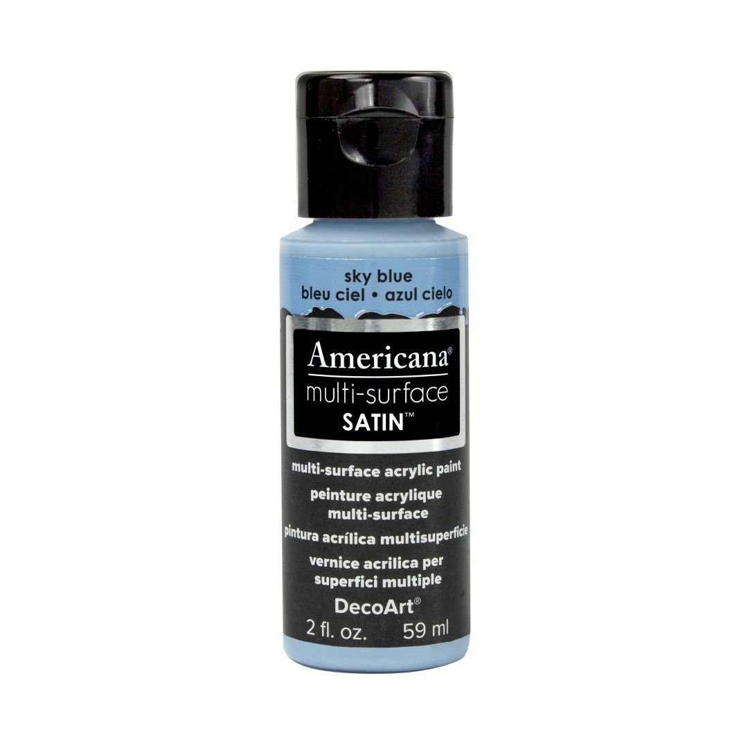 DecoArt Americana Multi Surface Satin Acrylic Paint - 59 ML (2 Oz) - Sky Blue (522)