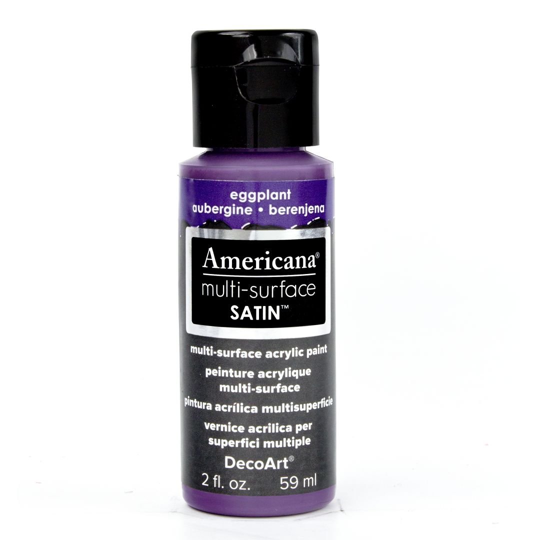 DecoArt Americana Multi Surface Satin Acrylic Paint - 59 ML (2 Oz) - Eggplant (532)