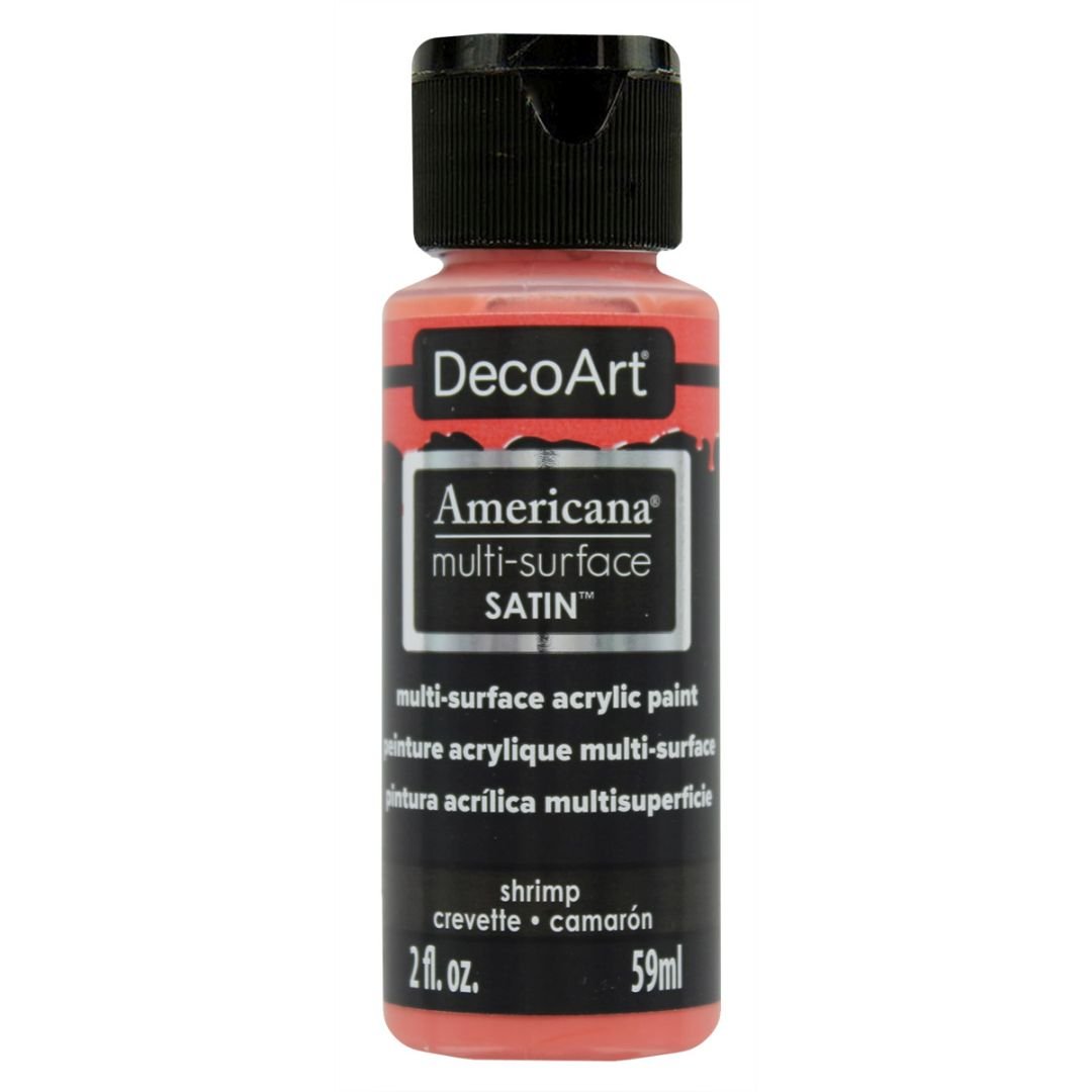 DecoArt Americana Multi Surface Satin Acrylic Paint - 59 ML (2 Oz) - Shrimp (541)