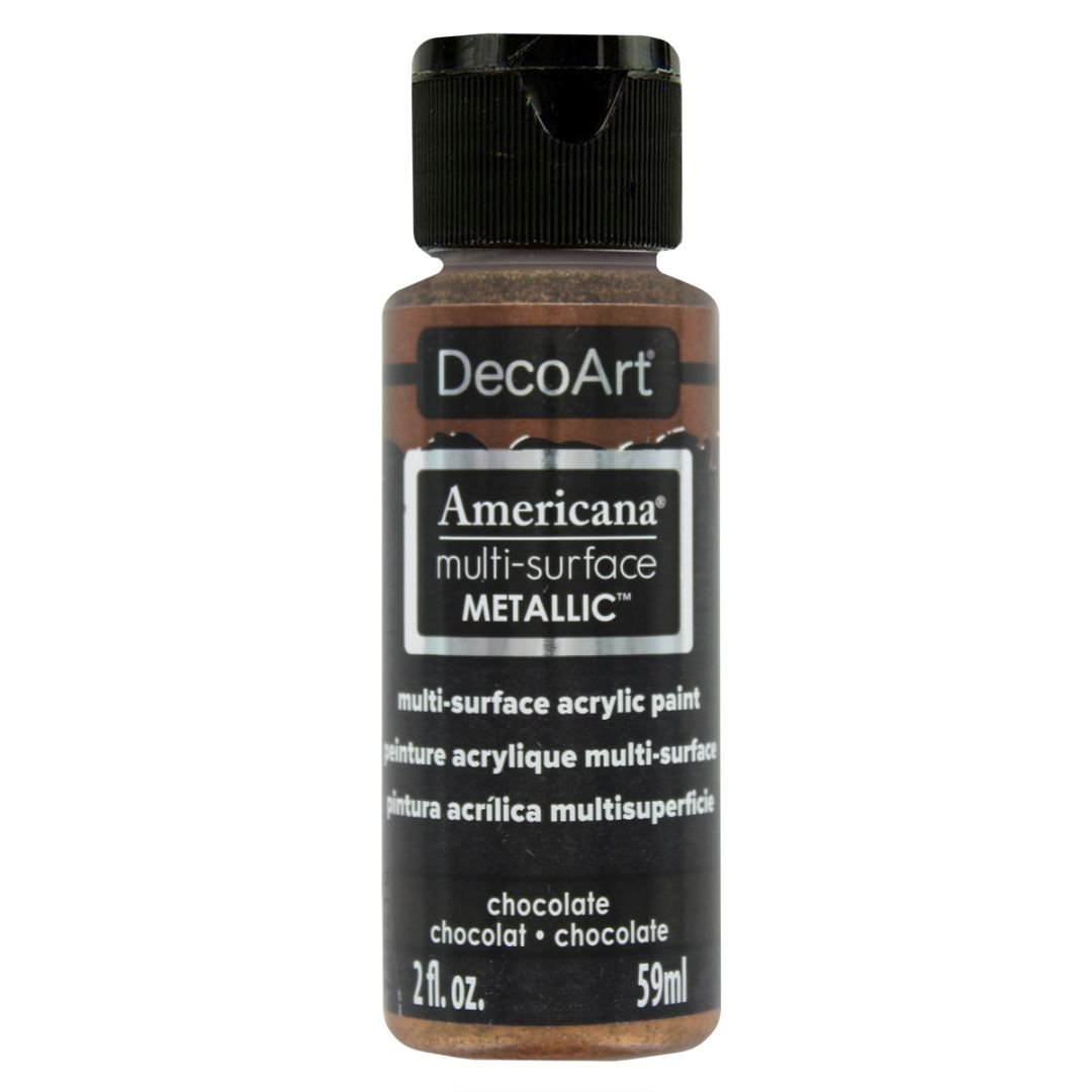 DecoArt Americana Acrylic Paint - Multi Surface Metallics - 59 ML (2 Oz) - Chocolate (552)