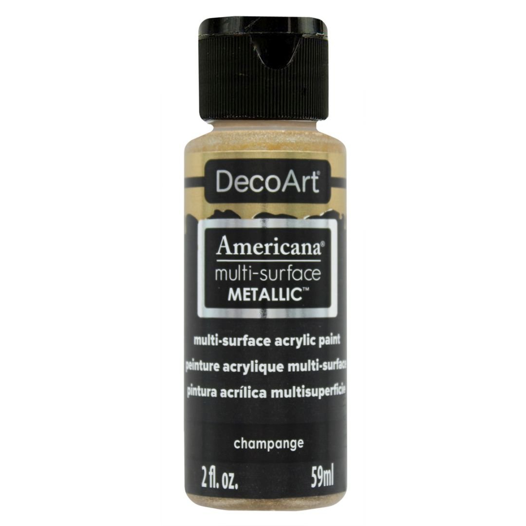 DecoArt Americana Acrylic Paint - Multi Surface Metallics - 59 ML (2 Oz) - Champagne (554)