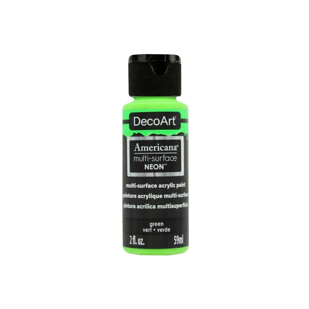 DecoArt Americana Acrylic Paint - Multi Surface Neons - 59 ML (2 Oz) - Green (558)