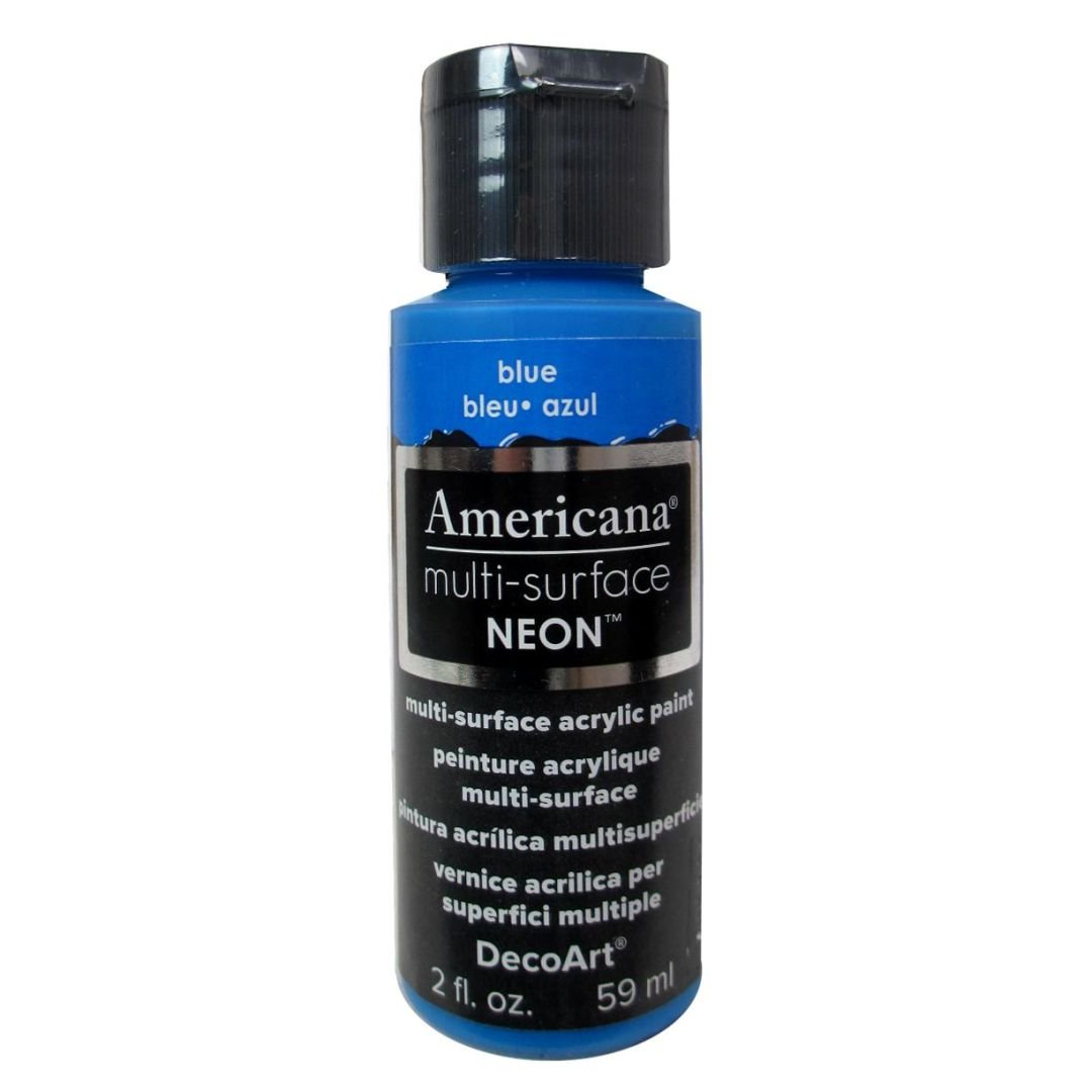 DecoArt Americana Acrylic Paint - Multi Surface Neons - 59 ML (2 Oz) - Blue (559)